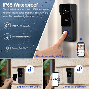 Sonnette vidéo avec écran IPS de 10 pouces, <span class=keywords><strong>interphone</strong></span> de haute qualité, <span class=keywords><strong>meilleur</strong></span> prix, résolution 1080p, WiFi, application Tuya, carte IC, étanche - Product Image 3