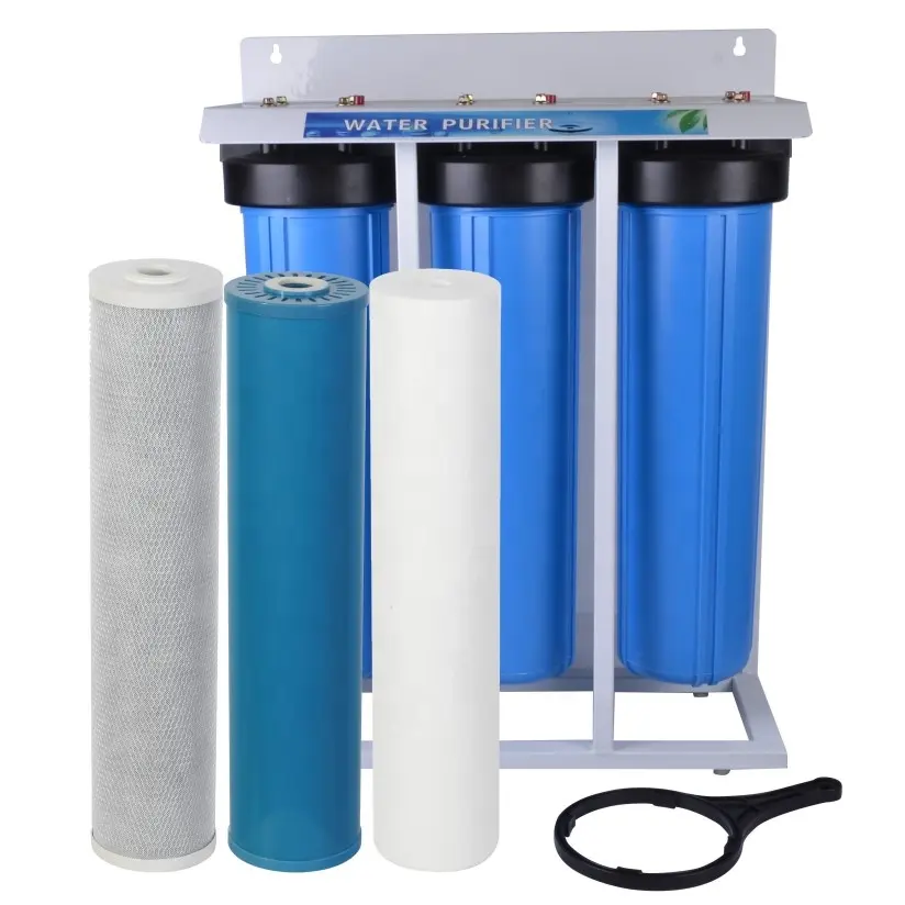 Big Blue Whole House Water Filter System Reduces Iron Manganese Chlorine Sediment Taste Odor 3-Stage Iron Filter Whole House