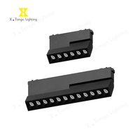 DC48V aluminium aimant lumière encastré plafond Grille linéaire Spotnlight Commercial Ultra mince lumière magnétique piste Rail système