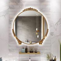 Magnifique Miroir Ancien et Vintage Cadre en Bois Arche Décoration Murale Filigrane Dorée Primrose pour Salon et Maison