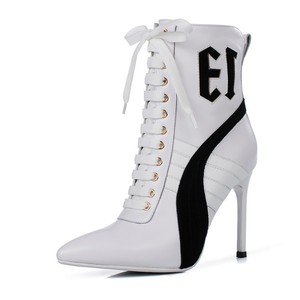 New Style Custom Logo High Heel Lace-Up Zip Western Ankle <b>Boots</b> <b>Women</b> Pointed Toe <b>for</b> <b>Boots</b> Autumn <b>Summer</b> - Product Image 3