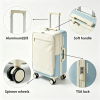 Ensemble de bagages souples et sac à dos en tissu Oxford de 20 pouces, capacité OEM, avec fermeture éclair et valise à roulettes universelles