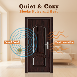 Portes Intérieures en <span class=keywords><strong>Bois</strong></span> Acier Modernes Insonorisées et Étanche Zy pour Entrée Principale Maison Appartement - Product Image 5