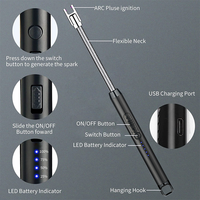 Briquet portable à arc coupe-vent rechargeable par USB en alliage d'aluminium écologique, idéal pour la cuisine, le camping, la cuisson et le barbecue