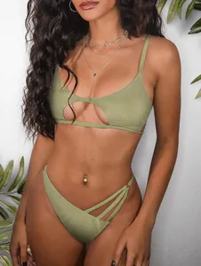 <span class=keywords><strong>Zaful</strong></span> Criss รูปดาว Keyhole smocked String BIKINI ชุดว่ายน้ำ - Product Image 2