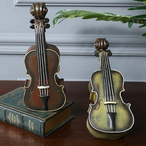 Modèle de violon en résine rustique pour la décoration du salon, pièce unique - Product Image 4