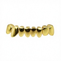 Ensemble de grillz dentaires Hip Hop pour la mâchoire inférieure, couleur or et argent, grillz dentaires, capuchons dentaires, bijoux dentaires amovibles