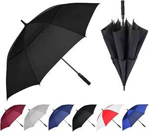Parapluie de golf automatique à double auvent ventilé, coupe-vent, grand format, personnalisé avec logo, vente en gros - Product Image 3