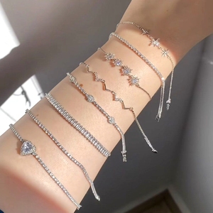 Venta al por mayor de plata 925 pulsera de amor para pareja pulsera de plata para niña 925 diseño de pulsera de plata para niños - Product Image 1