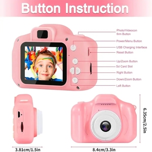 Appareil photo numérique miniature pour enfants, appareil photo vintage éducatif, jouets pour enfants, caméra vidéo à projection 1080P, jouet de photographie en plein air, cadeaux - Product Image 3