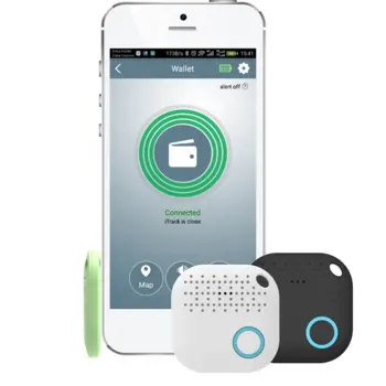 Mini llavero con alarma antipérdida para mascotas, localizador de llaves con GPS y etiqueta azul