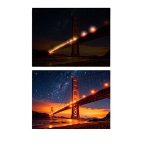Stampa su Tela per Cornici Artistiche, Quadro con Illuminazione LED, Decorazione con Immagine di Ponte per Interni Moderni, Design Personalizzato - Product Image 1