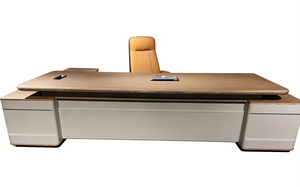 Conjunto de Muebles de Oficina Ejecutivos de Madera Maciza en Forma de L, Clásico y Duradero, con Almacenamiento, Escritorio Convertible Moderno - Product Image 3