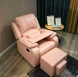 Sofá Cama Manual Extensible Blanco para Salón de Uñas y Spa con Taburete de Brazos, Set de Sofá para Tienda de Spa al por Mayor - Product Image 2