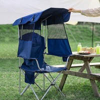Chaise pliante minimaliste d'extérieur - Mobilier portable pour camping et pique-nique, structure en fer avec corde PE et tissu Oxford