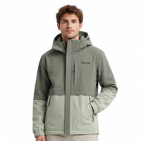 Chaqueta de Exterior Personalizada con Diseño de Parches, Chaqueta con Capucha, Forro Transpirable y Resistente al Viento, Adecuada para Senderismo y Montañismo