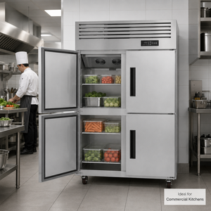 Équipement de cuisine, armoire verticale en acier inoxydable, réfrigérateur ventilé, refroidisseur, congélateur BJF-1.0L4CD, construction en acier inoxydable - Product Image 1