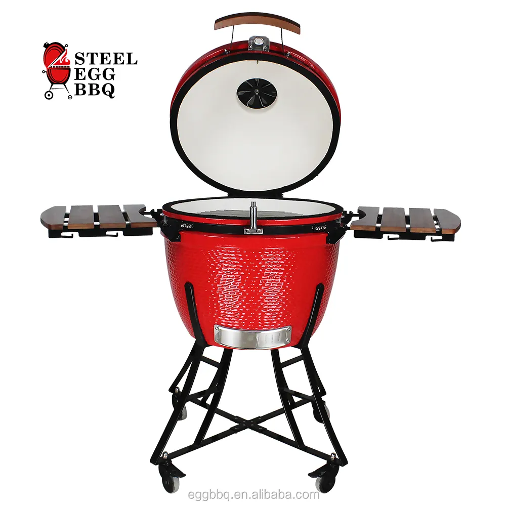 SEB / STEEL EGG BBQカマドセラミックグリル喫煙者、ビッグブラックバスタードジョープリモビジョン緑色エッグカマド24インチセラミックグリル