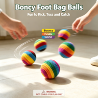 Pelota de ganchillo suave de punto arcoíris, rellena de arena, pelota antiestrés para apretar con la mano, juguete para aliviar el estrés, entrenamiento deportivo al aire libre