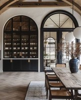Ventana Arqueada Francesa Personalizada de Acero y Hierro con Rotura de Puente Térmico, Ahorro de Energía, Insonorizada, Doble Acristalamiento, Marco Metálico Duradero para Villas