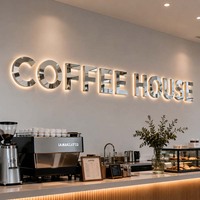 Enseigne LED rétroéclairée à finition miroir, température de couleur réglable, logo mural pour intérieur et extérieur, directement de l'usine