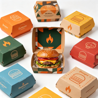Emballage alimentaire jetable personnalisé, imperméable, en kraft, écologique, pour restaurant, résistant à la graisse, pour boîte à poulet frit