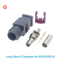 Long Fakra A/B/C/D/E/F/G/H/I/K/M/Z Enchufe macho Conectores de cable coaxial RF para cable flexible RG316 / RG174