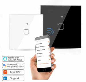 Interrupteur intelligent mural tactile WiFi CNSKOU CE RoHS UKCA 1/2/3/4 gangs 600W Europe Tuya Alexa avec télécommande pour éclairage domestique intelligent - Product Image 6