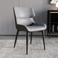 Chaise de salle à manger de luxe haut de gamme italienne minimaliste moderne en cuir rembourré avec structure métallique pour la maison, l'hôtel et l'usage commercial