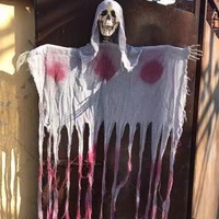 DAMAI Halloween Scary Ghost Skeleton Requisiten Große animierte hängende Geister dekoration für Haunted House Outdoor Party