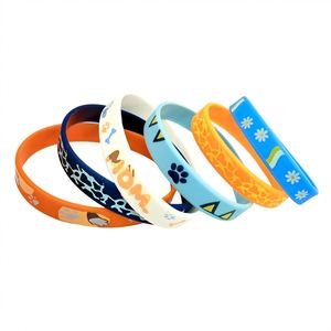 Cute Puppy Pattern Eco-Friendly Rubber Wristband Screen Printed Colorful Cartoon Design for Kids Teens Party Favor - Product Image 3