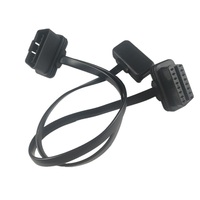 Kabel OBD Datar Profil Rendah Sudut Kanan SETOCONT 12V Tipe Y Male ke Female 2 in 1 Kabel Ekstensi OBD2 Datar 30 CM