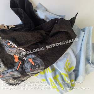 Trapos de limpieza de algodón 100% reciclado de colores variados, trapos de camiseta de colores, trapos de algodón para uso marino e industrial - Product Image 4