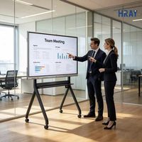Panel Plano Interactivo para Conferencias Hray 4K de 75 Pulgadas para Uso en Reuniones de Oficina, Compatible con OEM ODM, Pantalla Táctil de 20 Puntos con Android 13