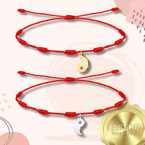 Coppia o amicizia 2 bracciali 7 nodi con ciondolo in acciaio inox braccialetto Fine - Product Image 4