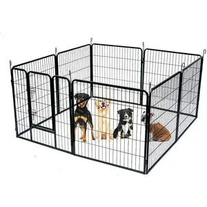 8 Panneaux 6 Panneaux Clôture Pour Chien Extérieur Clair Grand Parc Pour Chiens