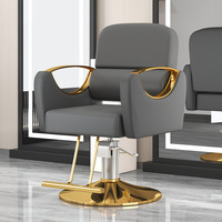 Nouvelle chaise de salon en métal électro-plaqué blanc, pour couper les cheveux, colorer les cheveux, rehausser les cheveux, simple, en cuir, peut être placée à l'envers, chaise de barbier