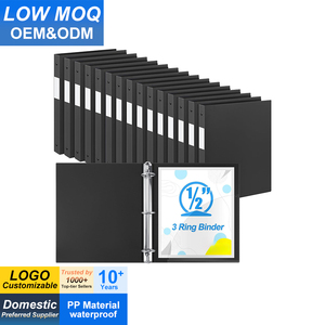 Reliure à 3 anneaux de 0,5 pouce, anneaux ronds en vrac de 1/2 pouce, capacité de 140 feuilles avec pochette, idéale pour organiser les documents pour l'école et le bureau - Product Image 1