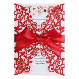 Cross-border Expor <b>Glitter</b> Paper Powdered Valentine's Day Invitations Laser Cut Stock Wholesale Dream Butterfly Vintage European - Product Image 3