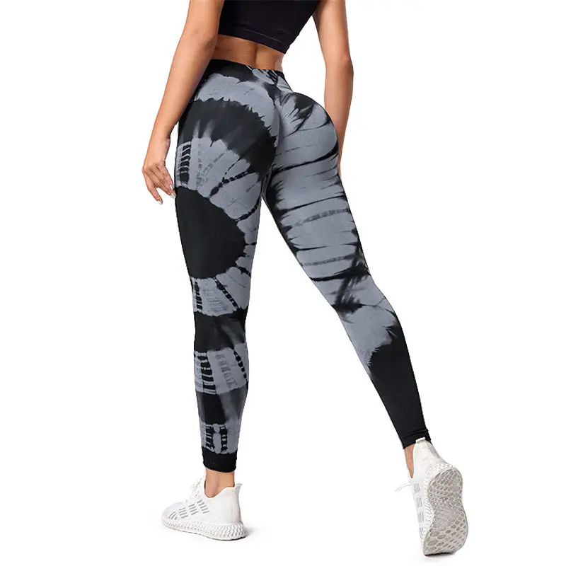 Naadloze Nieuwe Ontwerp Tie Dye Yoga Push-Up Leggings Elastische Heup Lifting Sportlegging Hoge Taille Print Gym Fitness Yogabroek