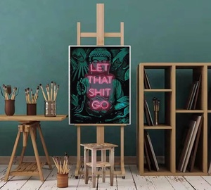 XIXI Kit de peinture sur toile à numéros, Série Nature Morte, Alphabet, Statue de Bouddha, Art pour la Maison, Peinture Décorative DIY - Product Image 3