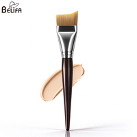 Kuas Makeup Ultra Tipis dengan Logo Kustom, Kuas Foundation dengan Bilah Miring, Kuas Pencampur Foundation Cair, Kuas Makeup Kepala Datar