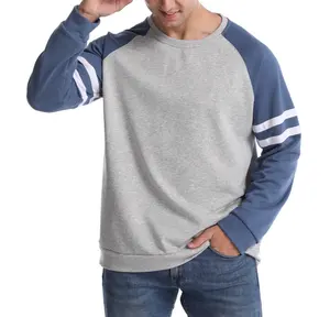 가을 남성 긴 소매 라글란 T 셔츠 O 넥 풀오버 스트라이프 패치 워크 점퍼 캐주얼 Tshirt