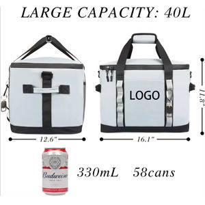 حقيبة تبريد معزولة ومقاومة للماء من البي في ايه سميكة محمولة مقاومة للتسرب للتنزه في الهواء الطلق بشعار مخصص - Product Image 3