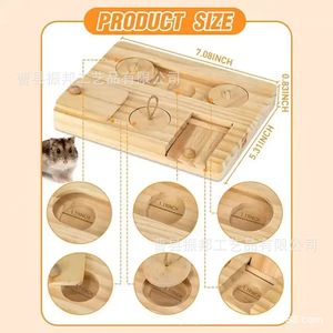 Comedero de Madera Moderno y Minimalista para Hámster, Rectangular, Ecológico, Juguete de Forrajeo para Animales Pequeños, Tazón de Comida para Mascotas para el Hogar o Escritorio - Product Image 4
