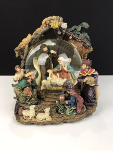 Globe à neige en résine personnalisé OEM, scène religieuse de la Nativité de Jésus en polyrésine faite à la main avec musique, fabricant de <span class=keywords><strong>Noël</strong></span> - Product Image 2