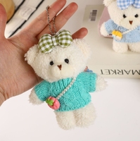 Nouvelle Décoration de Sac Ourson en Peluche Mignon Style Coréen, Porte-clés et Accessoire de Poupée pour Filles, Idéal comme Petit Cadeau
