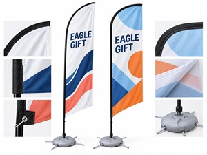 Bandera de Playa con Logotipo Personalizado, Bandera Promocional Publicitaria en Forma de Lágrima, Bandera de Pluma Personalizada para Exteriores - Product Image 3