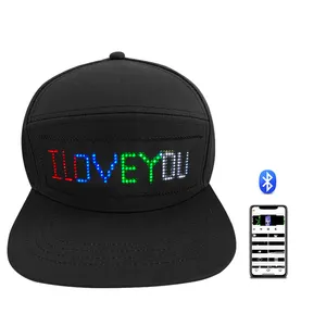 Iledshow LED USB Rechargeable LED Luminousキャップledライトデジタルスクロールメッセージled帽子