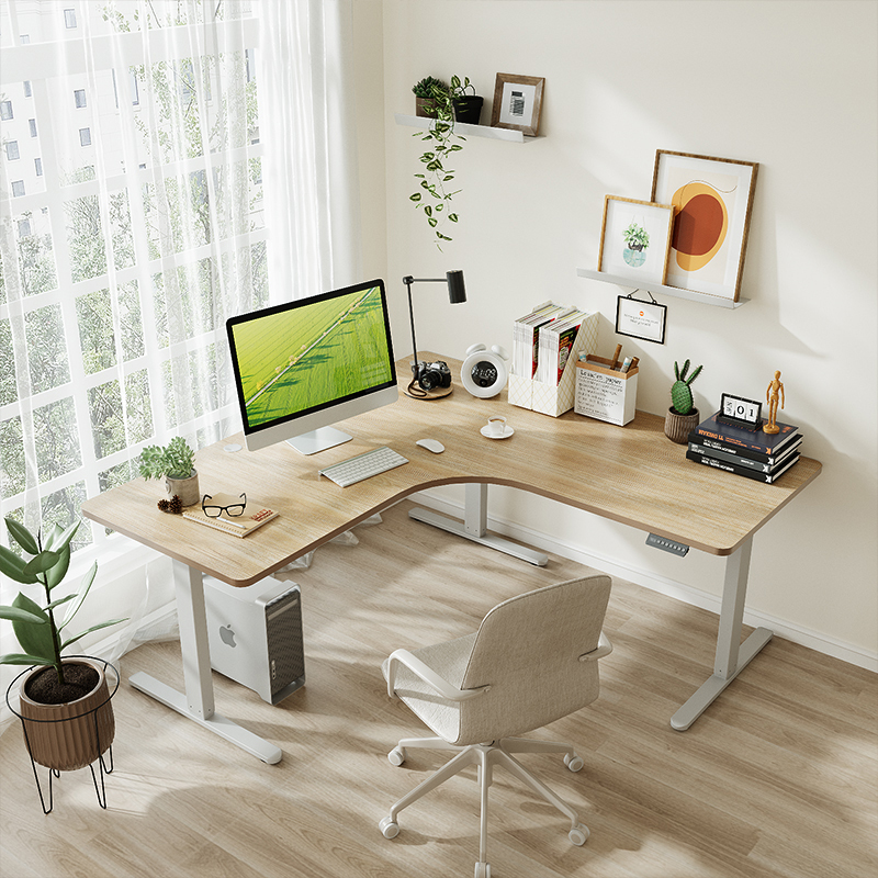 L Shaped Height Adjustable Office Desk